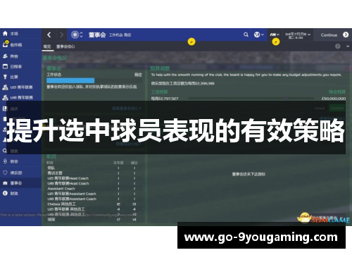 提升选中球员表现的有效策略