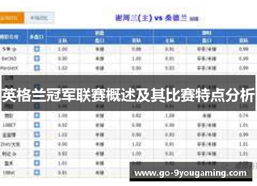 英格兰冠军联赛概述及其比赛特点分析